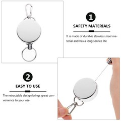 Heavy Duty Retractable Keychain with Stainless Steel Key Ring for Holding