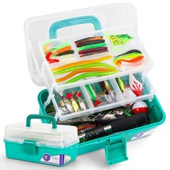 TCMBY 3 Layers Tackle Box with 11.0 x 5.5 x 5.1 inches, Green