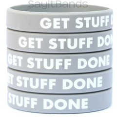 Set of GET STUFF DONE Silicone Bracelet Design – Wholesale Wristband Band Lot