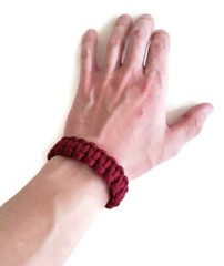 Paracord Bracelet 550 Black Tactical 3/8″ Buckle (Burgundy) Hand Made