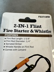 Fire Starter & Whistle 2 in 1 Flint 4 Emergency camping hiking hunting