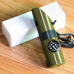 New 7 in 1 Camping Hiking Emergency Survival Whistle with Compass,Thermometer,Ou