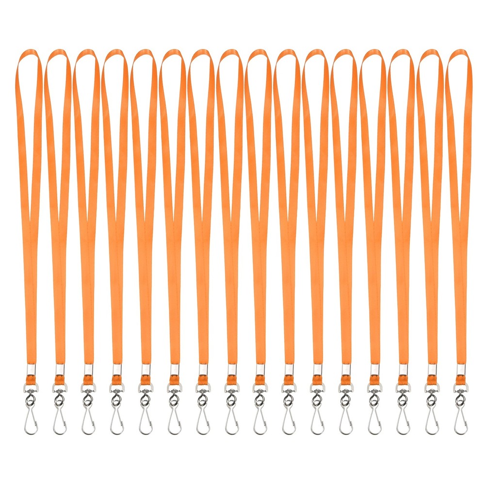100Pcs 17.3″ Nylon Lanyard with Key Carabiner, Orange for