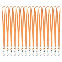 100Pcs 17.3″ Nylon Lanyard with Key Carabiner, Orange for