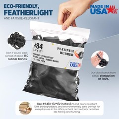 Black #84 Extra Wide Large Premium Outdoor Rubberbands, Made in USA,