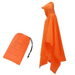 Adult Multipurpose Raincoat with Hood Waterproof PU Coating for Fishing Camping