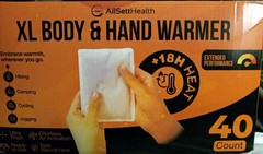 AllSettHealth XL Body & Hand Warmers Hiking Camping Cycling 40 Count Box NEW!