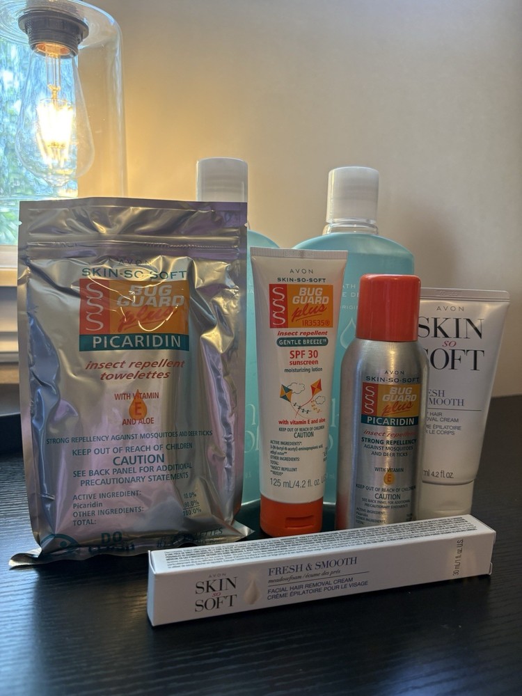 Avon Skin So Soft Bug Guard SPF30 Lotion Towelettes Bath Oil Set (7)