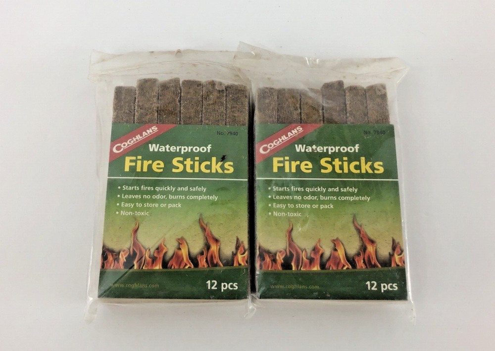 2 Pack Coghlans Waterproof Fire Sticks #7940 24 Count