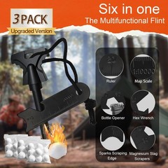 3PCS Magnesium Fire Starter with Striker, High Temp Magnesium Rod, Ferro Rod …