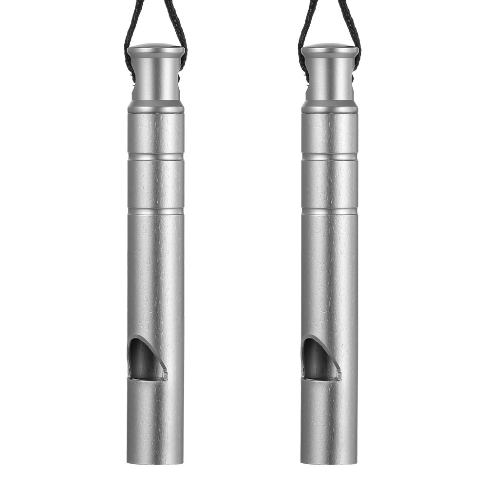 2Pcs Titanium Emergency Whistle 120db Safety Whistle with Lanyard Suitable