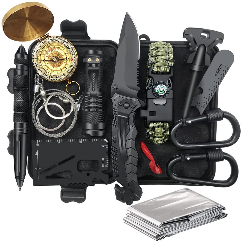 Gifts for Men Dad Husband – Fathers Day, Anniversary survival kit, black
