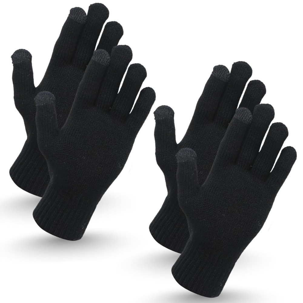 Heat Logic UNISEX 2PK GLOVE-BLACK/BLACK-S/M Small-Medium, 2 Pair Black