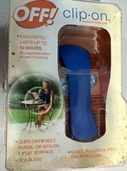 Off Clip On Bug Mosquito Repellent Outdoor Odorless Fan Camp Hike Stand Blue NEW