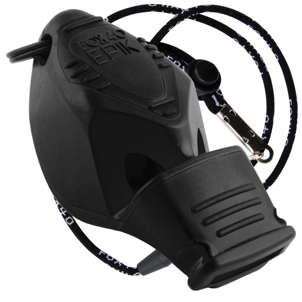 Fox 40 EPIK CMG Whistle Rescue Safety Alert Referee BLACK W/ LANYARD BEST VALUE!