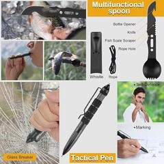 19 Piezas Kit De Supervivencia Herramientas Compacto Militar Camping Aventura US