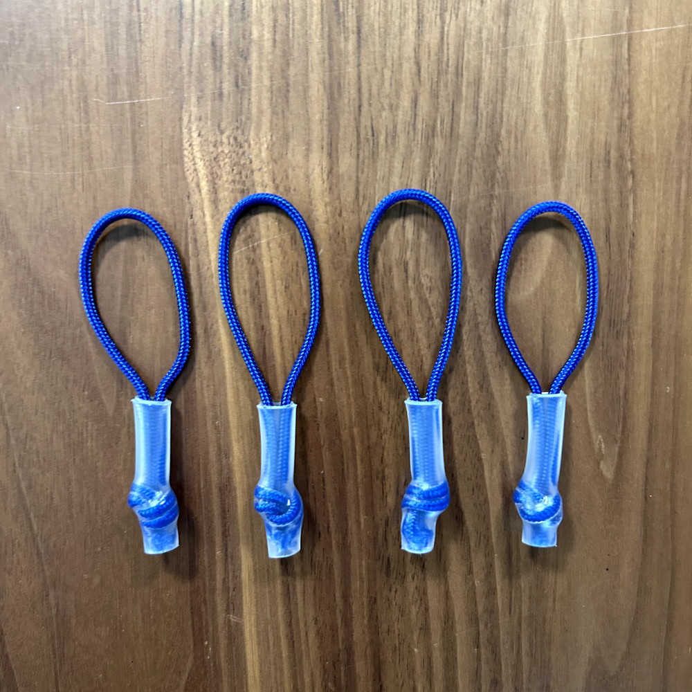 Blue Elite Zipper Pulls (Set of 4) replacement for Nike Bag – Paracord Dredz