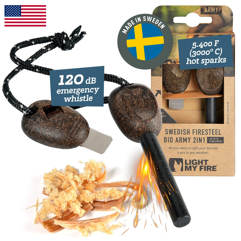 Light My Fire Flint Fire Starter Ferro Rod Survival Tool Fire Steel Army