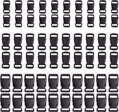 60-Pack Paracord Bracelet Buckles 5/8″ 1/2″ 3/8″ Plastic Side Release Clips