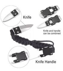 2 Pack Black Paracord Tactical Bracelet Survival Gear EDC Tactical Gift US
