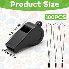 100 Pcs Whistle, Outdoor Sports Whistles with Lanyard, 120dB Very Loud Sound …