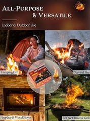 Nvkrvks Fire Starter, Easy-Burning Fire Starter Squares for Wood Stoves
