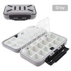 OriGlam Fishing Tackle Storage Box, Double 6.5 x 3.66 x 1.77 inches, Gray
