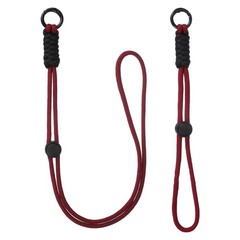 1Set Heavy Duty Paracord Keychain Lanyard for Keys , Wine Red/Black