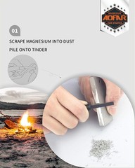 Magnesium Fire Starter AF-374 2-Pack Waterproof Fire Steel Pouch for Camping,…