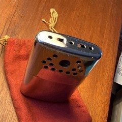 Vintage Jon-e Hand Warmer Aladdin Labs Chrome w/ Original Red Pouch USA
