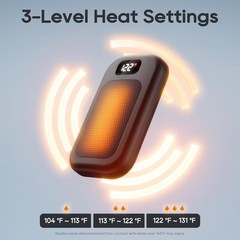 AI Hand Warmers Rechargeable 2 Pack, 3 Heat Levels 2Pack, M3-Black 2Pack