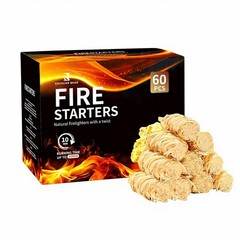 Kachuan Bear 60pc Pure/Natural Odourless Non-Toxic Long Lasting Fire Starters