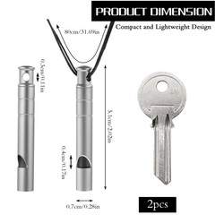 2Pcs Titanium Whistle Emergency, 120DB with 2.02″, black