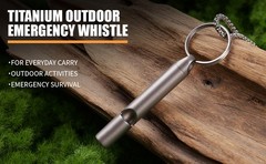 Titanium Emergency Whistle, Gray, 2 Inches Length, 120db Loud Safety Whistle