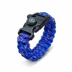 3 pk Handmade Paracord Bracelet w/Survival Whistle And Compass 10 Ft Of Paracord