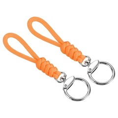 Paracord Lanyard with Closure 5″, 2pcs Wrist Keychain Lanyard, Orange