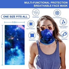 6 Pack Neck Gaiter Elastic Balaclavas Face Small-Large, Multicolored 6