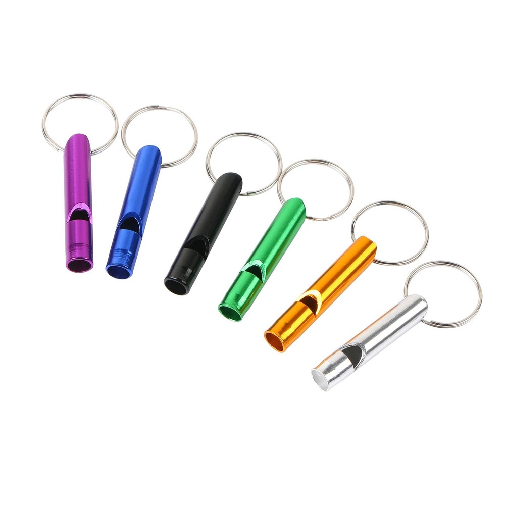 6 pcs Whistle with Key Chain, Aluminum Extra Loud Safety Survival Whistle Key…