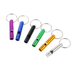 6 pcs Whistle with Key Chain, Aluminum Extra Loud Safety Survival Whistle Key…