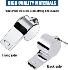 3 Pcs Whistle,Stainless Steel Sports Whistle with Lanyard for Coaches Referees E