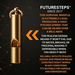 Loudest Brass Whistle Best Premium Emergency Whistle 125db+ One Piece Outdoor