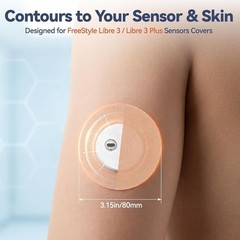 Freestyle Libre 3/Libre 3 Plus Sensor Covers, Non-Adhesive Center, Acrylic Pr…