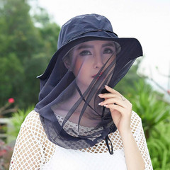 Mosquito Head Net Hat, Safari Sun Hat with Veil Mesh Protection from Insect