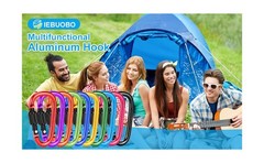 10 Pack Aluminum D Ring Key Rings Hiking Clips Locking Carabiner for Hiking C…
