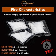 Instant Fire Starter – 100% Waterproof, Odorless & Non-Toxic – 60 Pouches for BB