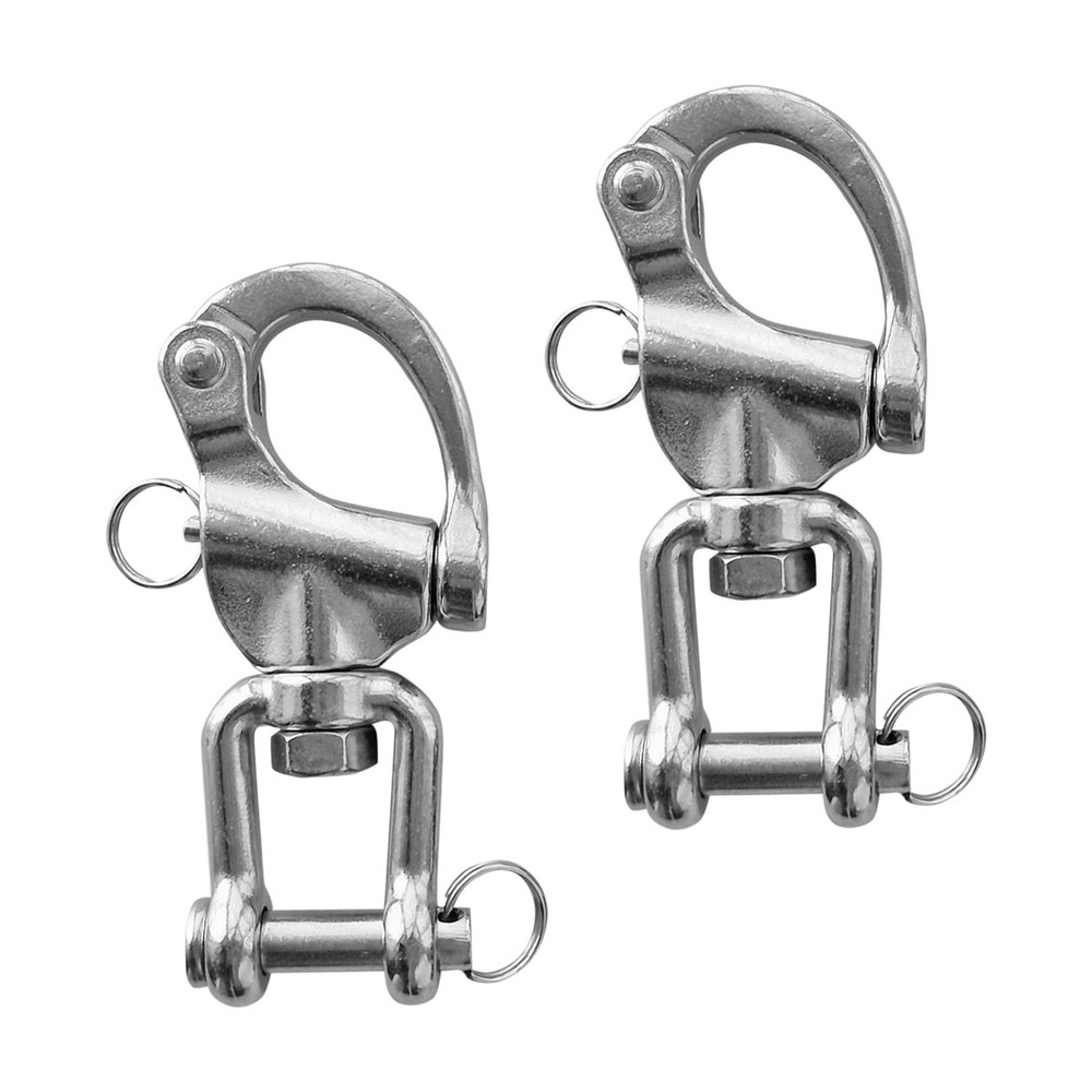 RANYUSS Pair of 5in(126mm) Swivel Eye Snap Shackle Quick Release Bail Rigging…