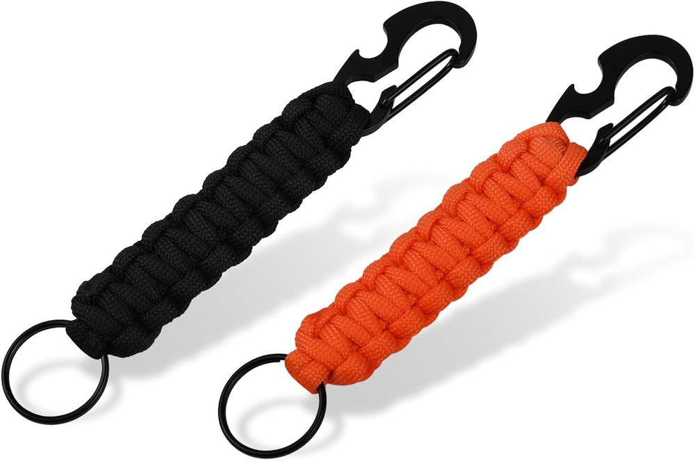 2 Pieces Carabiner Keychain Hook Paracord Keychain with Carabiner Heavy Duty Key