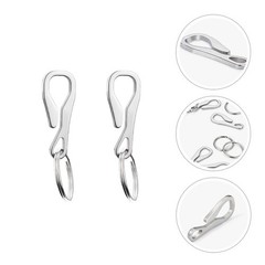4 Pcs Key Chain Ring Hanging Buckles Hanger Buckle Stainless Steel Hook Clips
