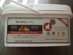 Wise Company Emergency Fire Starter WiseFire 1 Gallon 60 Cup Fuel Source