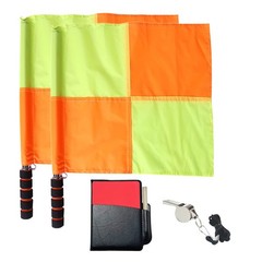 Soccer Referee Flag Sports Match Football Linesman Flags with Case Referee Eq…